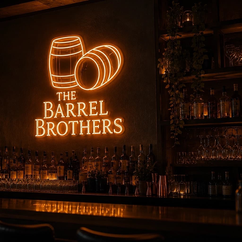 Maatwerk LED neon project The Barrel Brothers door Living Lumen