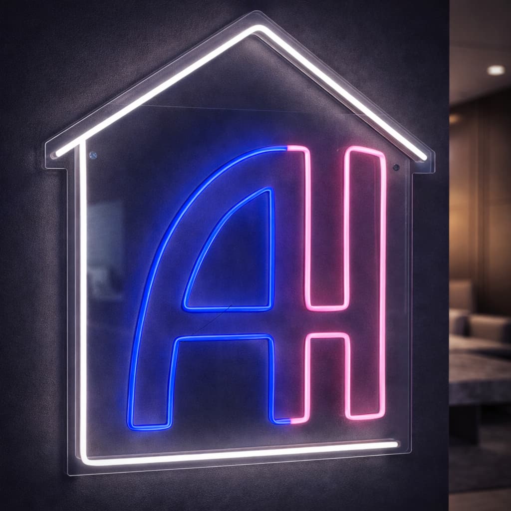 Maatwerk LED neon project Makelaar Logo door Living Lumen