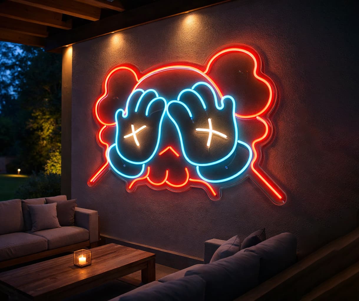 Particulier neonobject als sfeervolle blikvanger in een interieur